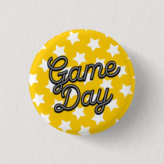 Västerländsk svart och guld spel dag knapp (Framsida)