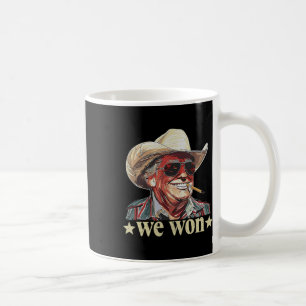 Västerländsk Trump Cowboy Vi Vann Amerikansk Flagg Kaffemugg