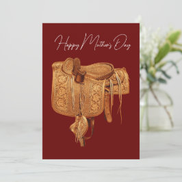 Västerländsk, Vintage, Sadel, Landsbygd, Mors dag Julkort