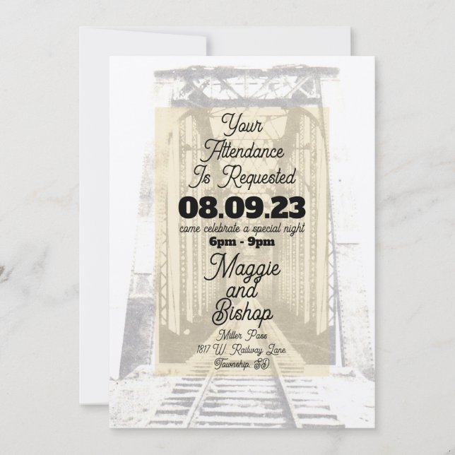 Västerländsk Vintage Vi ber Er komma Inbjudningar (Framsida)