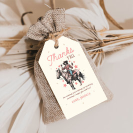 Västerländsk Wild West Cowgirl Födelsedags Tacksam Presentetikett