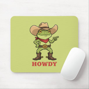Västerländsk Yeehaw Groda Howdy Groda Rolig Cowboy Musmatta