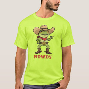Västerländsk Yeehaw Groda Howdy Groda Rolig Cowboy T Shirt
