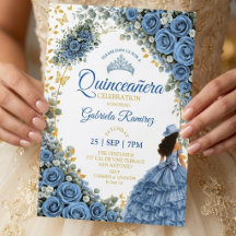 Västerländska blå rosor gyllene land Quinceañera