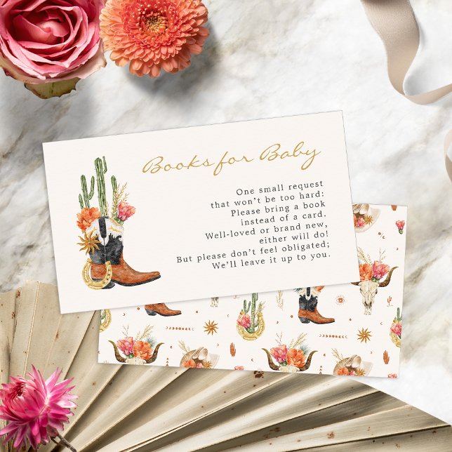 Västerländska böcker för bebisar tilläggskort (Boho Western Books For Baby Enclosure Card by Painted Paperie
)