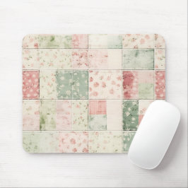 Västerländska bondgård mint rosa blomster quilt mö musmatta