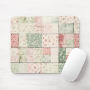 Västerländska bondgård mint rosa blomster quilt mö musmatta