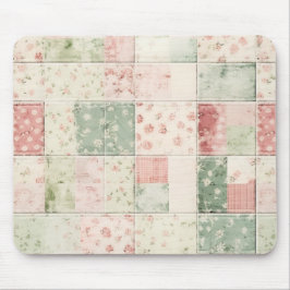 Västerländska bondgård mint rosa blomster quilt mö musmatta