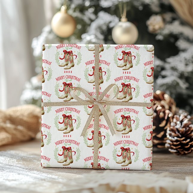 Västerländska julstövlar för cowboys presentpapper (Skapare uppladdad)