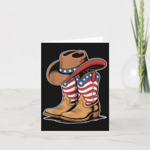 Västerländska Patriotiska Amerikanska Flaggan Cowb Kort