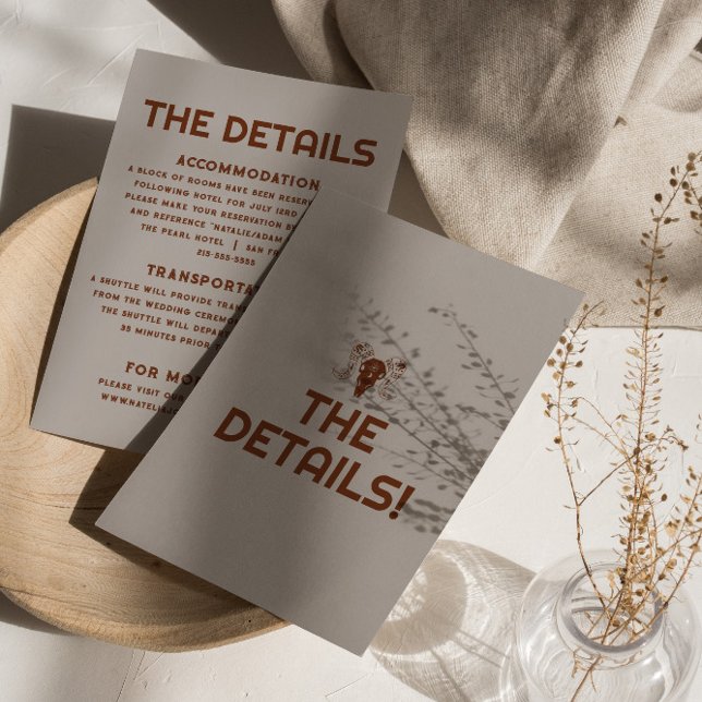 Västerländska Retro Feta Tjur Skalle Bröllopsdetal Tilläggskort (Skapare uppladdad)