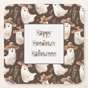 Västerländska spöken Halloween Hoedown-fest Underlägg Papper Kvadrat
