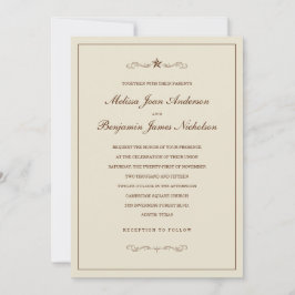 Västerländska stjärnbröllopsinbjudningar med ram inbjudningar