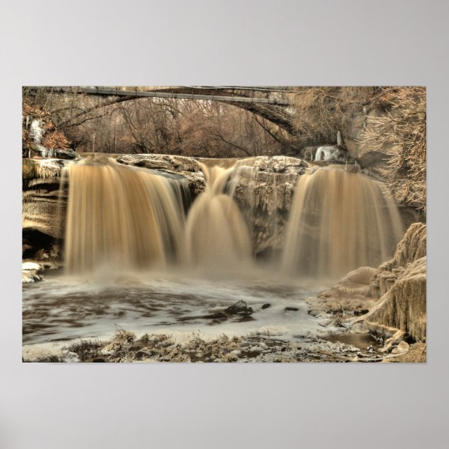 Västern Falls of the Black River, Elyria, Ohio Poster (Framsidan)