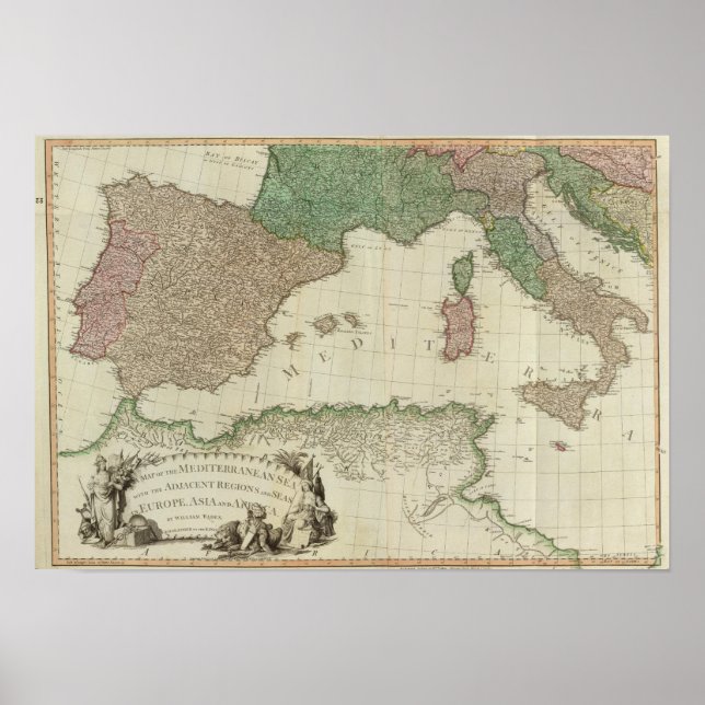 Västern Medelhavet Poster (Framsidan)