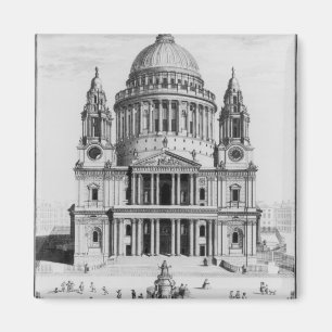 Västern Prospekt för St. Paul's Cathedral Magnet