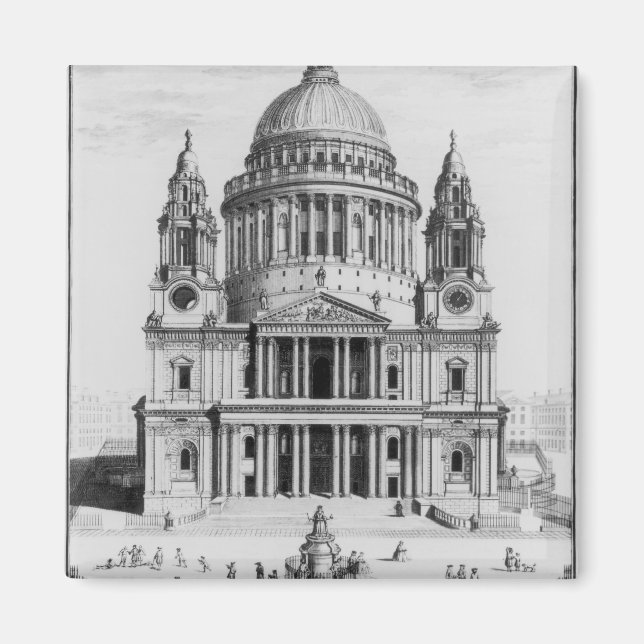 Västern Prospekt för St. Paul's Cathedral Magnet (Framsidan)