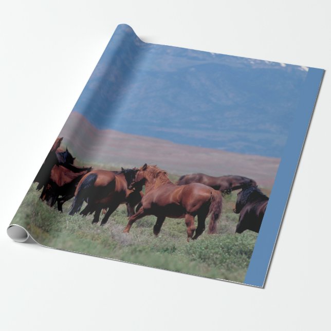 Västern vild Horses Out Presentpapper (Utrullad)