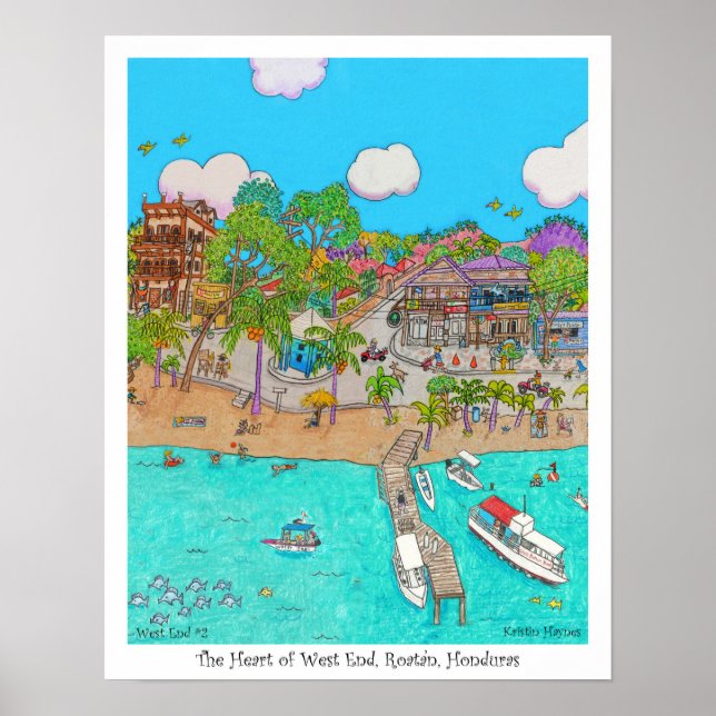 Västerns hjärta #2, Roatan, Honduras. Poster (Framsidan)