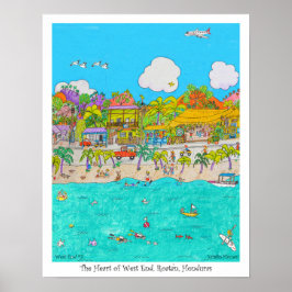 Västerns hjärta #3, Roatan, Honduras Poster