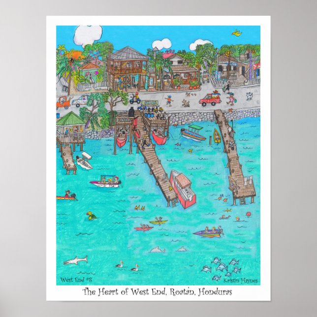Västerns hjärta, #8, Roatan, Honduras Poster (Framsidan)