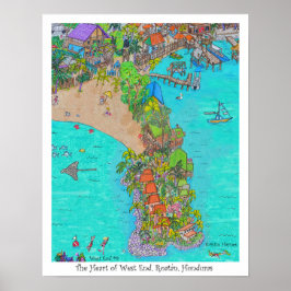 Västerns hjärta #9, Roatan, Honduras Poster