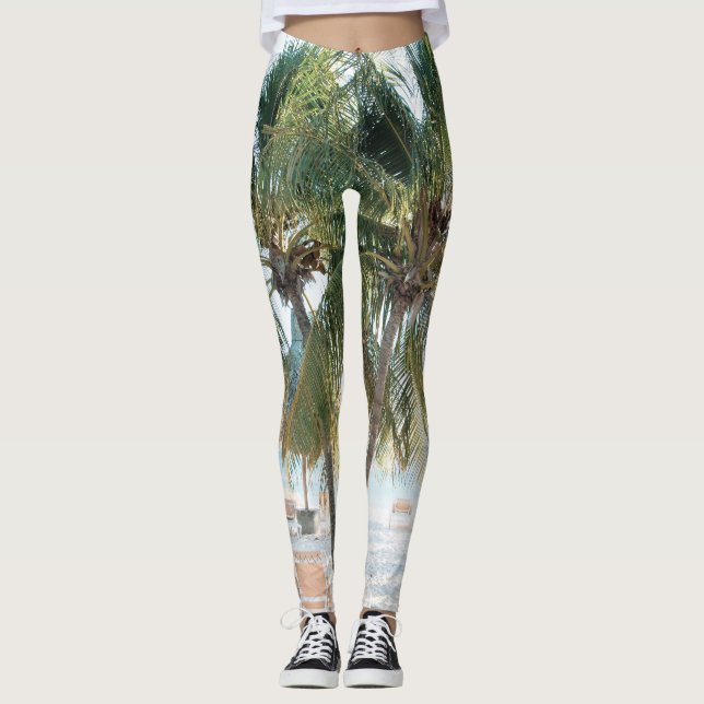 Västindien Beach Bliss 7 #rese #art Leggings (Framsida)