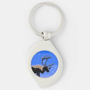 Västindien i Winter - Original Wildlife Art Swirl Silverfärgad Nyckelring
