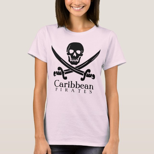 Västindien Pirater Scull Shirt Tee (Framsida)