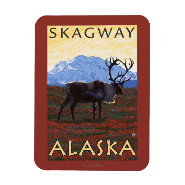 Västindien - Skagway, Alaska Magnet (Vertikal)