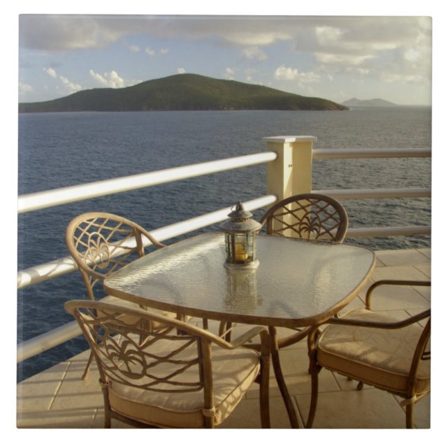 Västindien, U.S. Virgin Islands, St. Thomas. Visa Kakelplatta (Framsidan)