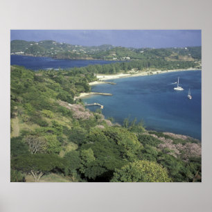 Västindien, Väster Indies, St. Lucia. Visa Poster