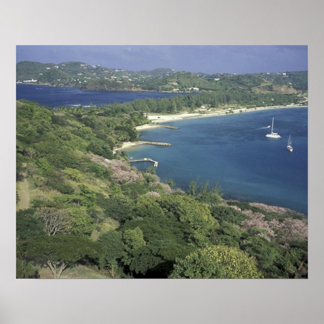 Västindien, Väster Indies, St. Lucia. Visa Poster (Framsidan)