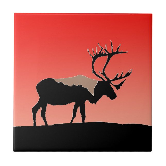 Västindien vid Sunset - Original Wildlife Art Kakelplatta (Framsidan)