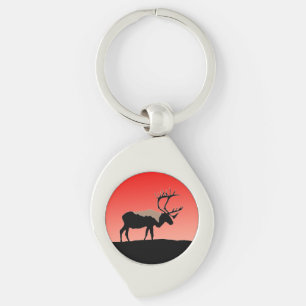 Västindien vid Sunset - Original Wildlife Art Swirl Silverfärgad Nyckelring
