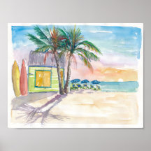 Västindiens Surfa Beach Pub Boards and Sunset