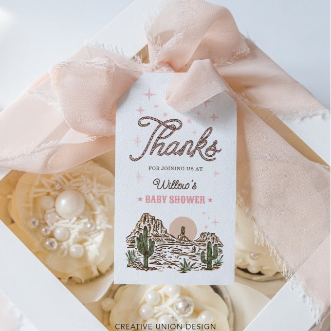 Västkawgirl Baby Shower Partygunstbevis Presentetikett (Skapare uppladdad)