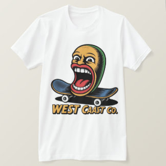 Västkust Skateboard Konst T Shirt