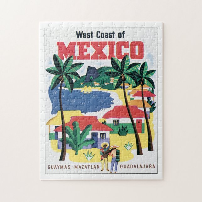 Västkusten av konstverk för Mexico vintage Pussel (Vertikal)