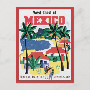 Västkusten av Mexico vintage Vykort