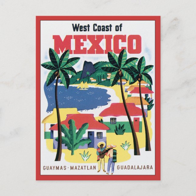 Västkusten av Mexico vintage Vykort (Framsida)