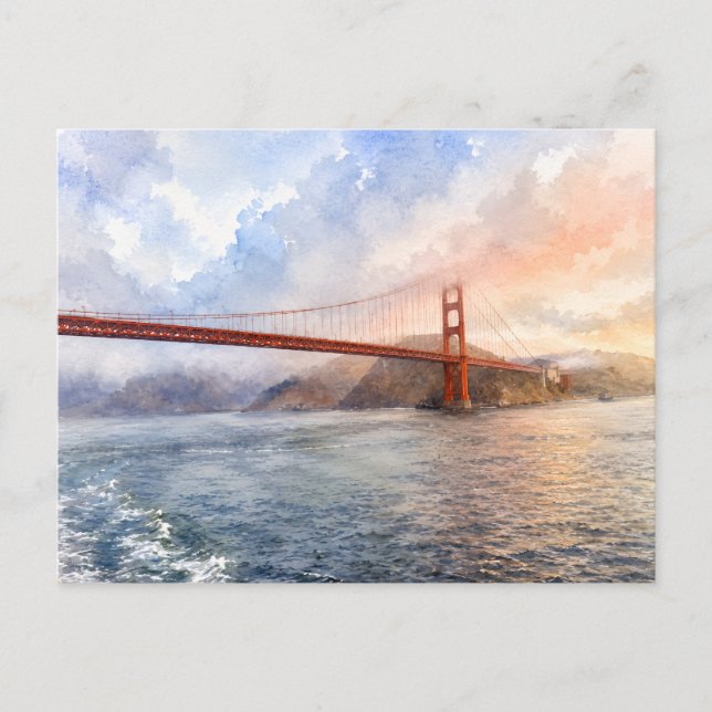 Västkustestetik Golden Gate Bridge SF-gåva Vykort (Framsida)