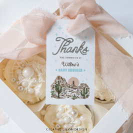 Västlig Cowboy Pojke Baby Shower Favor Presentetikett