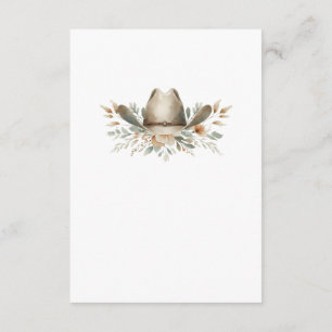 Västlig cowboyhatt bröllopsdetaljkort tilläggskort