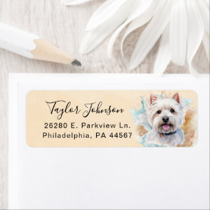 Västlig Highland Terrier Hund Returadress Etikett
