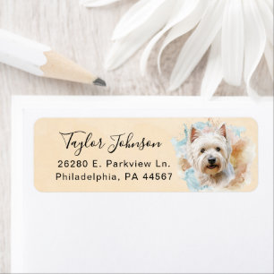 Västlig Highland Terrier Hund Returadress Etikett