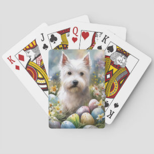 Västlig Highland Vit Terrier Påskägg Högtid Casinokort