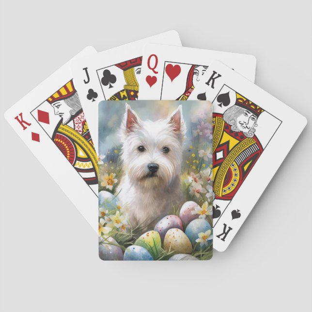 Västlig Highland Vit Terrier Påskägg Högtid Casinokort (Baksidan)