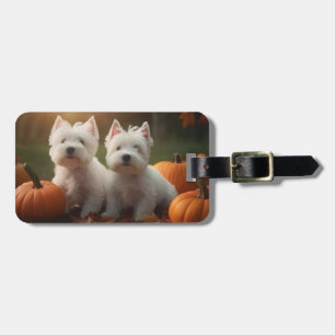 Västlig Highland Vit Terrier Valp Höst Pumpa Bagagebricka