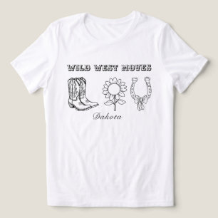 Västlig Wild West Moves Svart-vit T-shirt